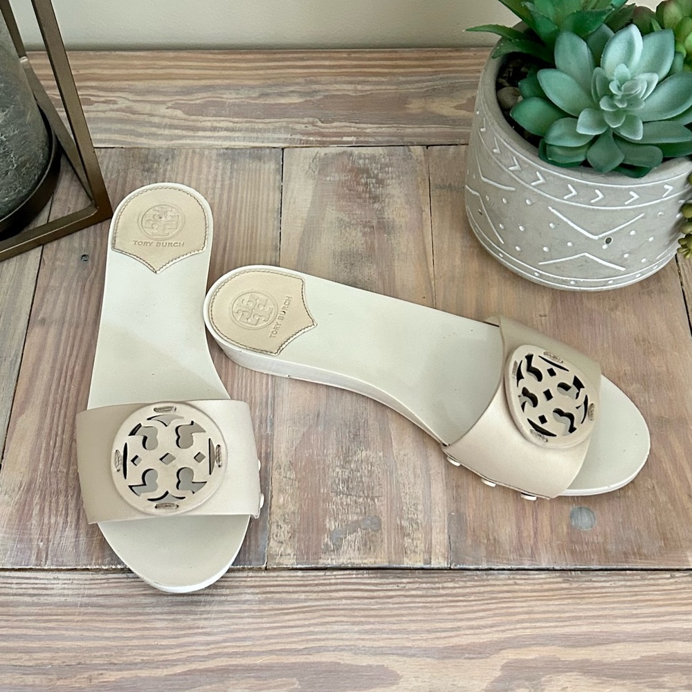 Tory Burch Miller Slide Sandals in Cream✨